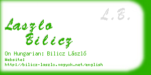 laszlo bilicz business card